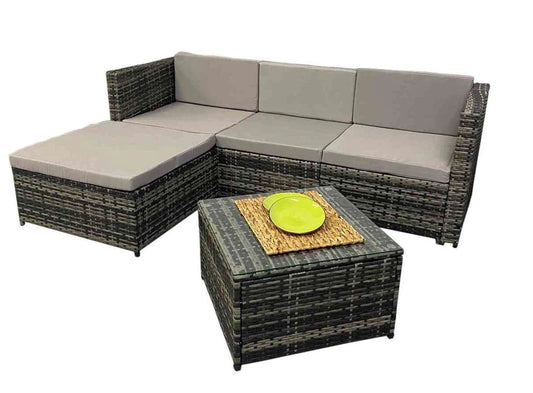 Rattan Chaise Longue Sofa + Table. Model SFS-066, Garden and outdoor set Furniture rathwood