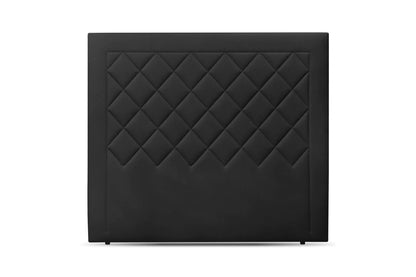 Black faux Leather Nordic Modern Double Bed Headboard Upholstered, Nordic Modern Bed Headboard. Affordable, luxury and elegant for divan and storable Double bed size. Monaco Collection.