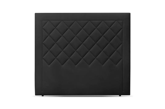 Black faux Leather Nordic Modern Double Bed Headboard Upholstered, Nordic Modern Bed Headboard. Affordable, luxury and elegant for divan and storable Double bed size. Monaco Collection.