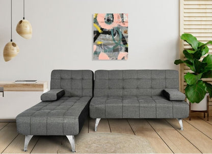 Black Velvet Corner Sofa Bed, 3 seater sofa bed Click-clack corner sof –  Remar Outlet Ireland