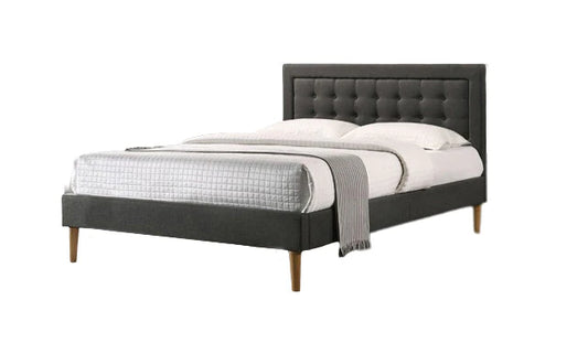 Dark Grey fabric Double Bed frame. Luxurious and Comfortable double bedroom. Double size. Jordan collection