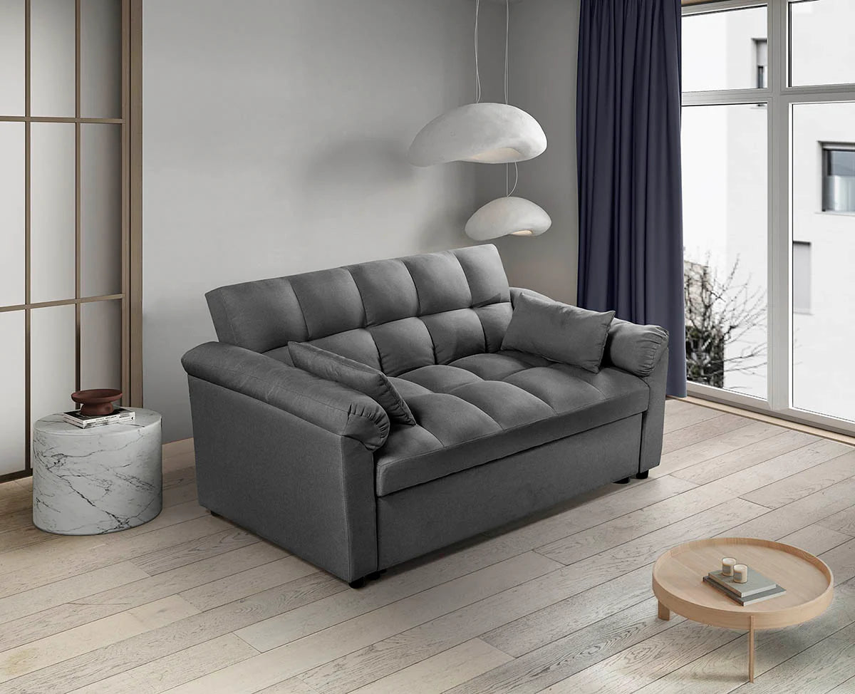 Dark Grey Tokyo Pull Out Double Sofa Bed – Space-Saving 2 Seater