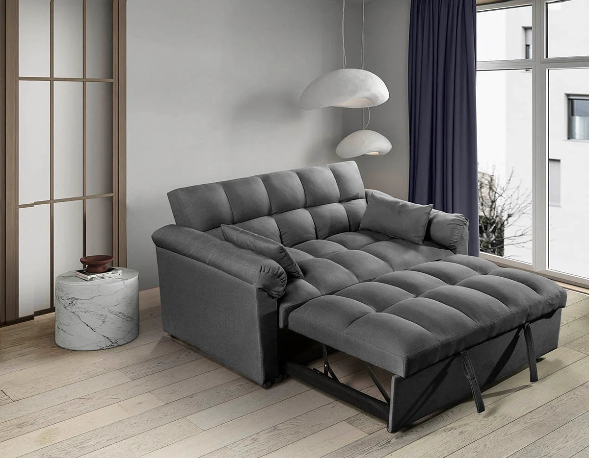 Dark Grey Tokyo Pull Out Double Sofa Bed – Space-Saving 2 Seater