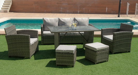 Premium Grey Rattan Outdoor Furniture Set - Rathwood Collection